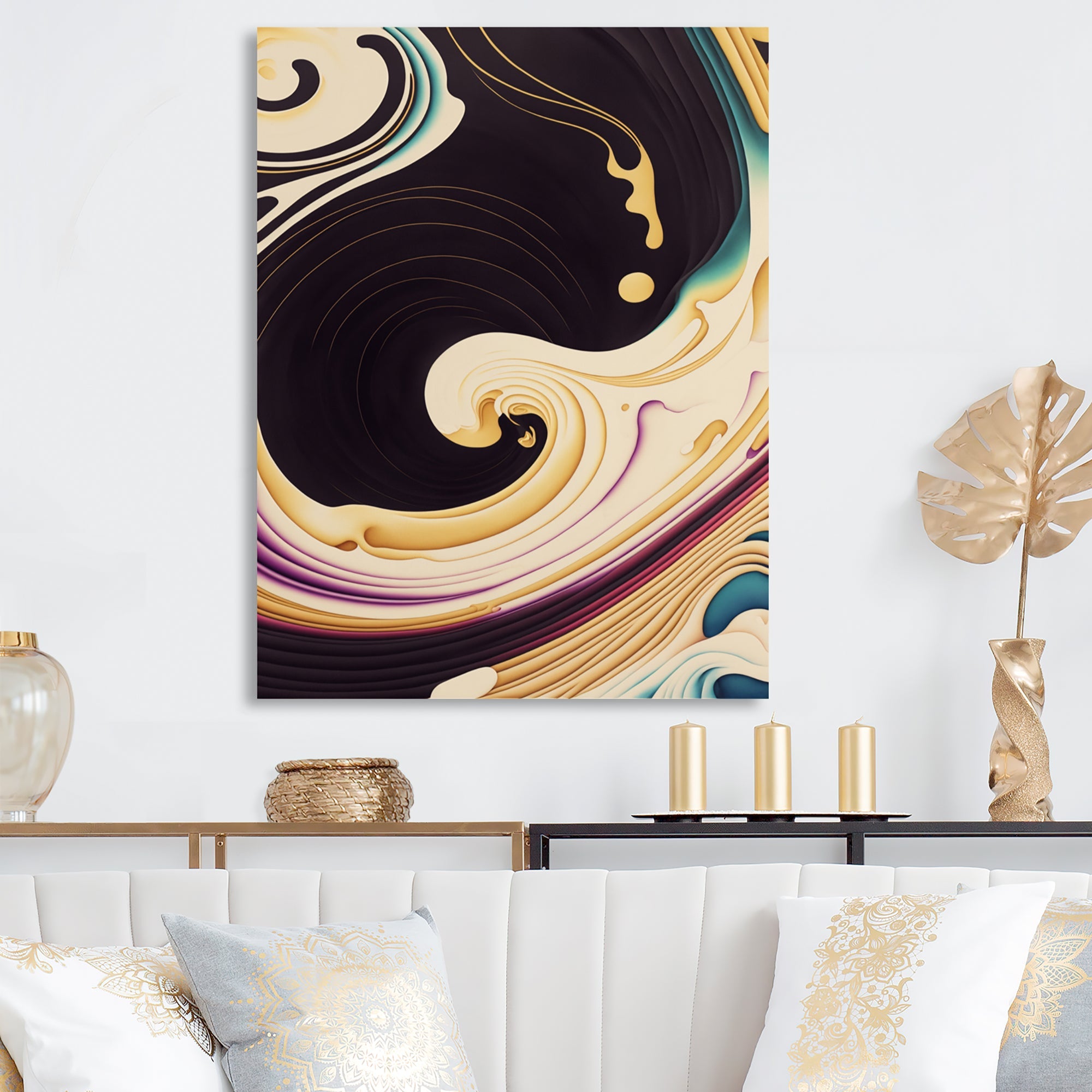 Purple, Gold And Blue Swirl II