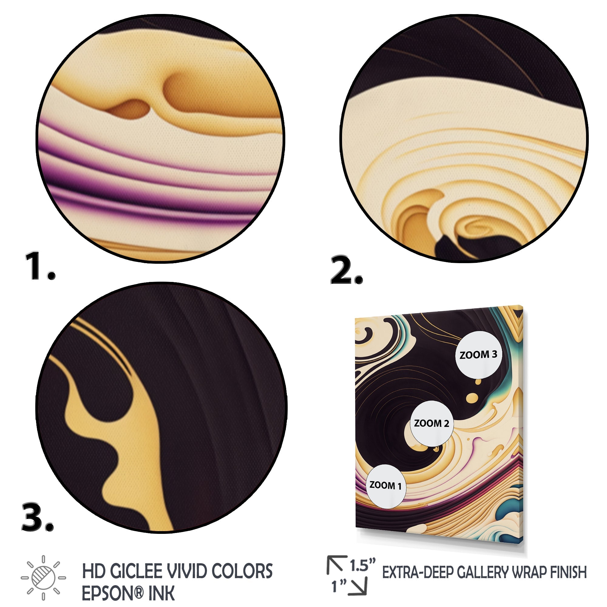 Purple, Gold And Blue Swirl II