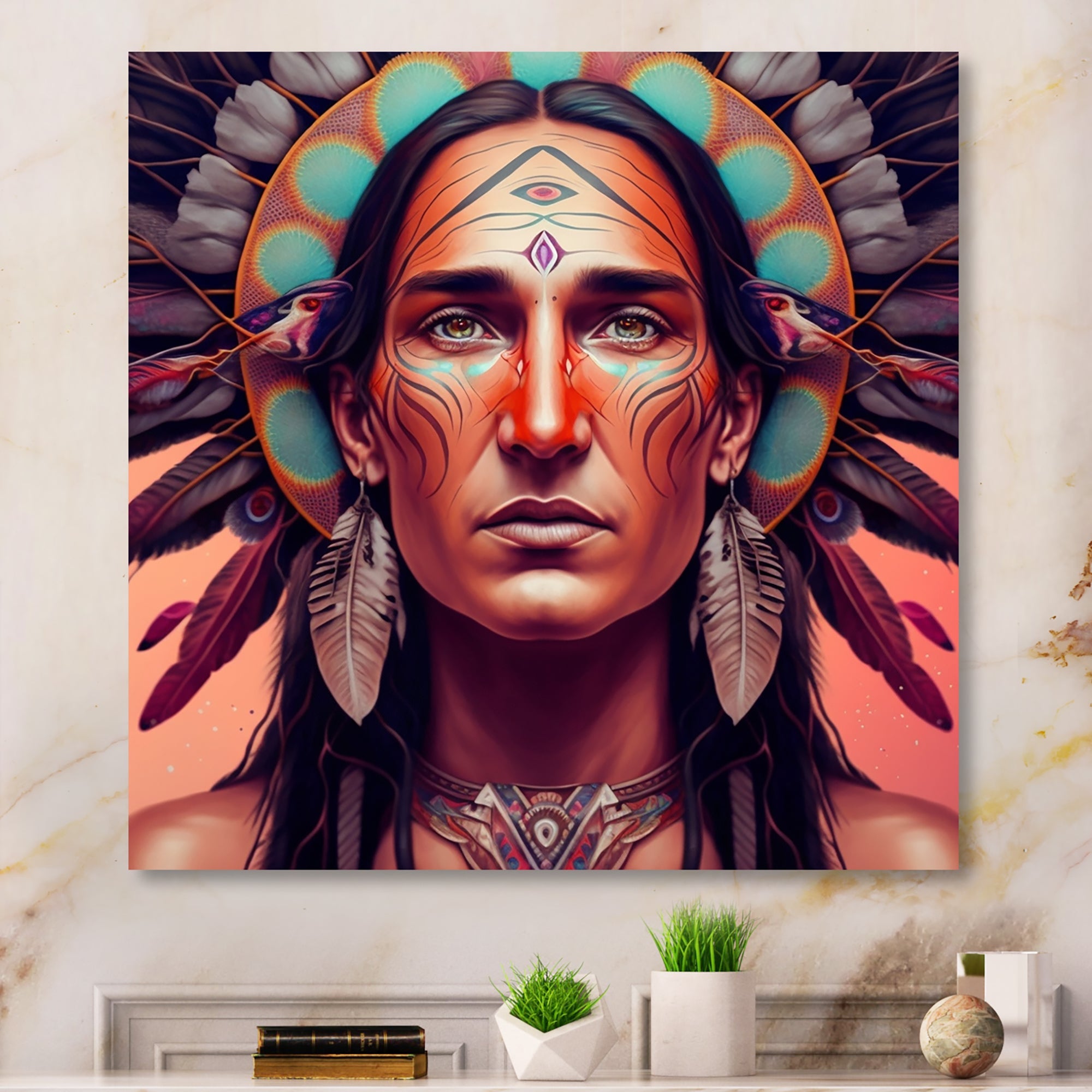 Colorful Native American Man I