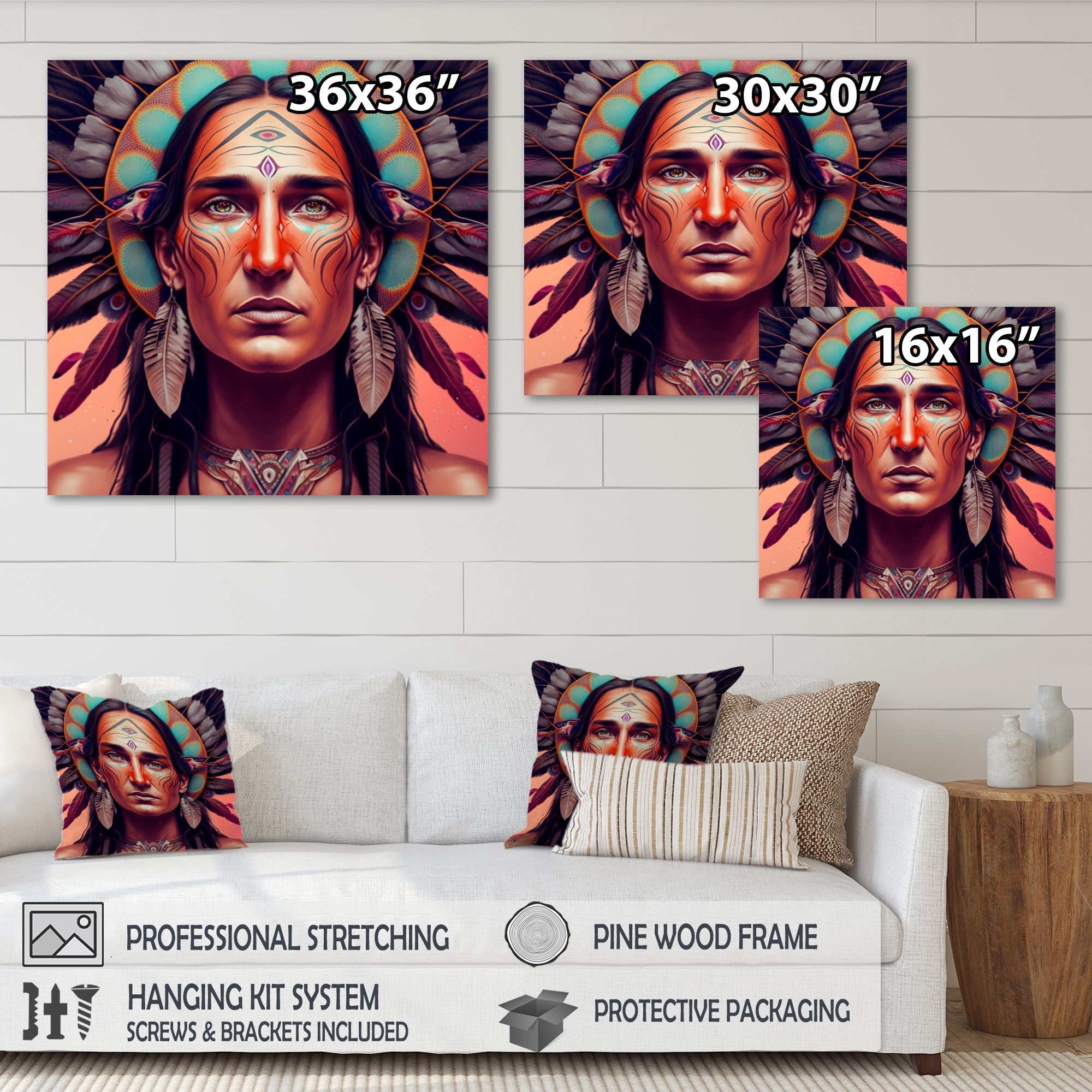 Colorful Native American Man I