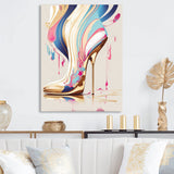 Pink And Blue Art Deco High Heel Boots I