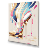 Pink And Blue Art Deco High Heel Boots I