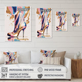 Pink And Blue Art Deco High Heel Boots III