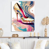 Pink And Blue Art Deco High Heel Shoes IV