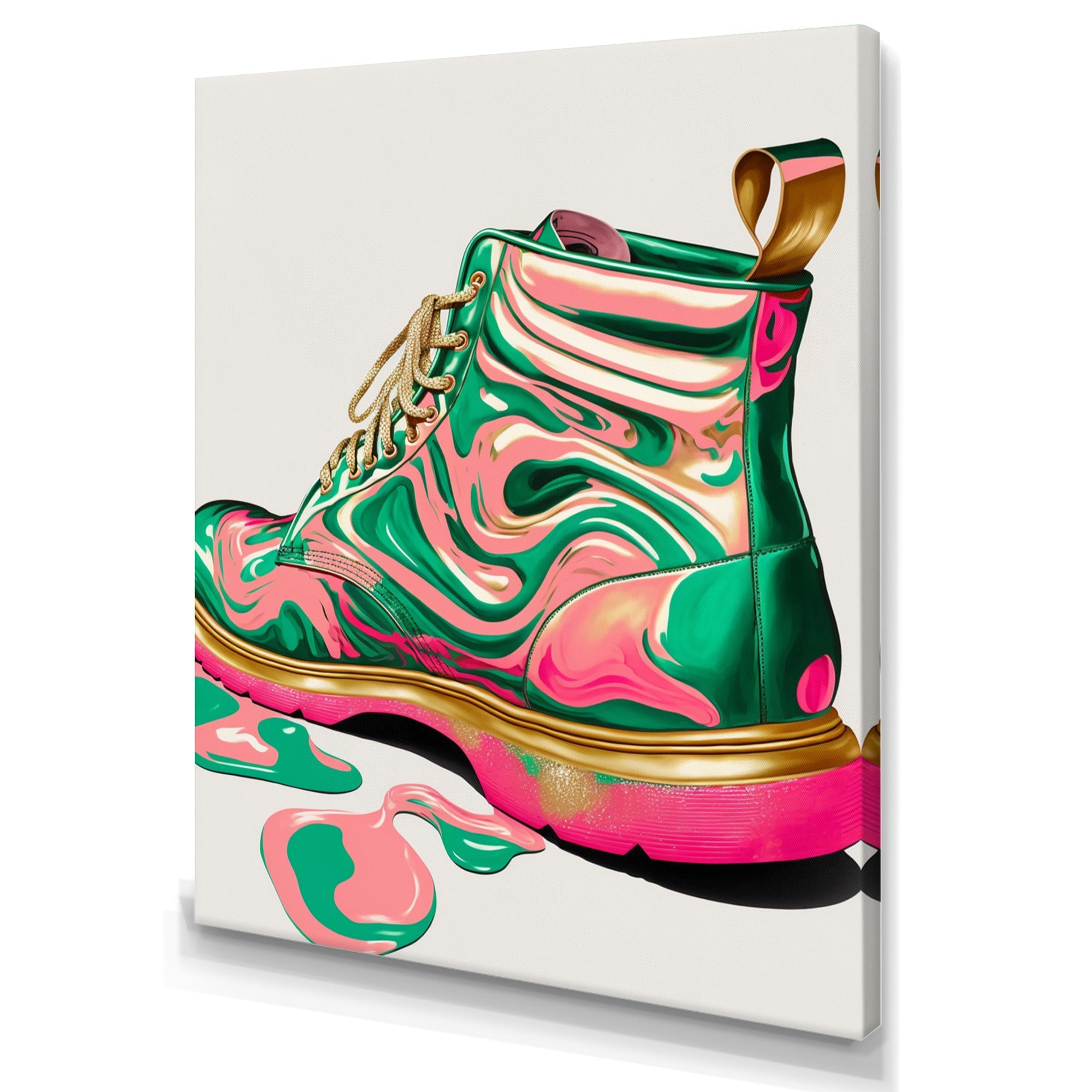 Pink And Green Art Deco Army Shoes