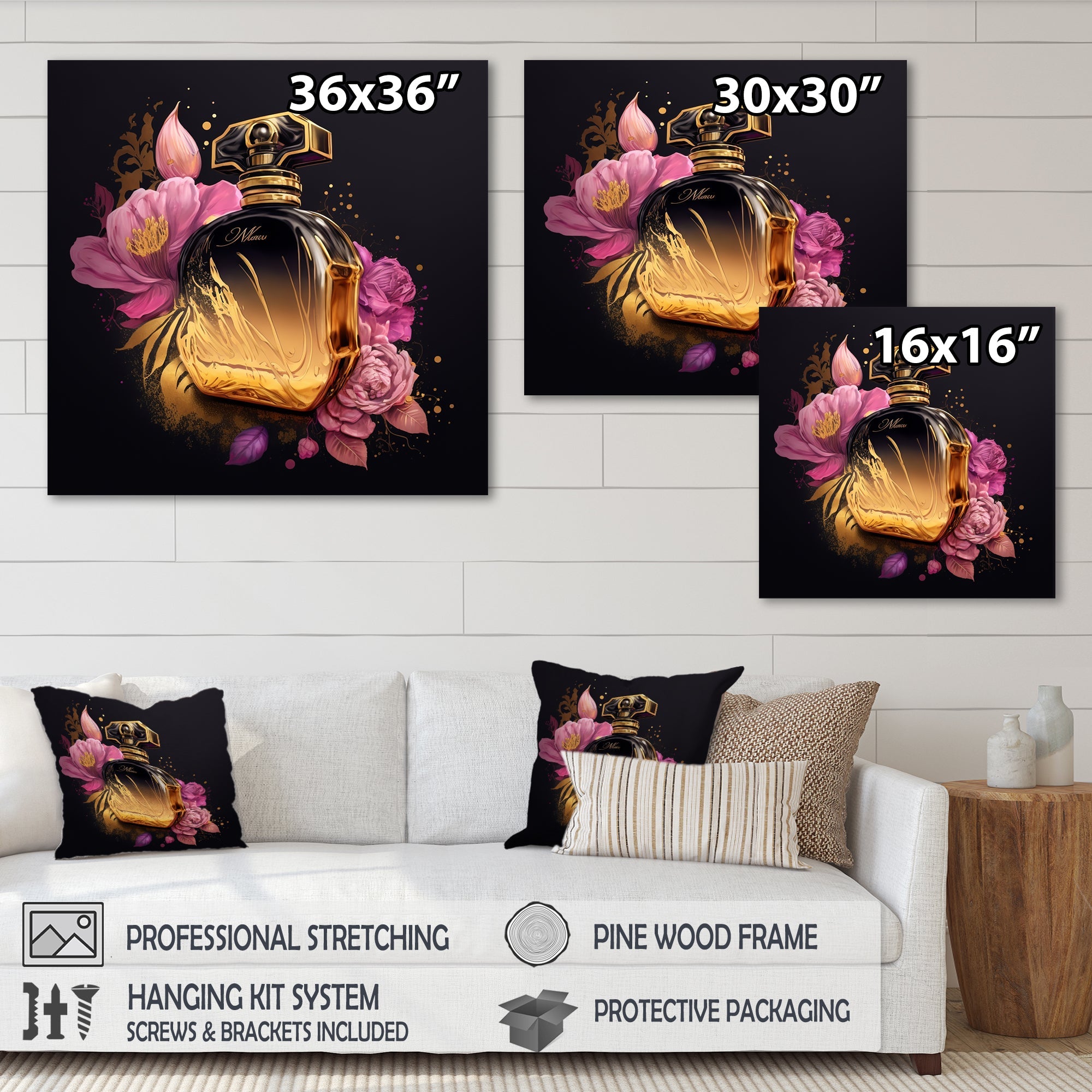 Chic Black And Gold Perfume Bottle V