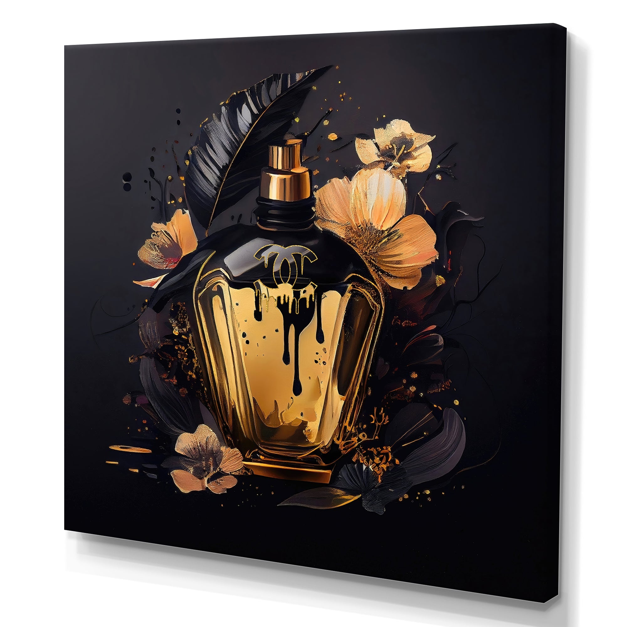 Chic Black And Gold Perfume Bottle IX