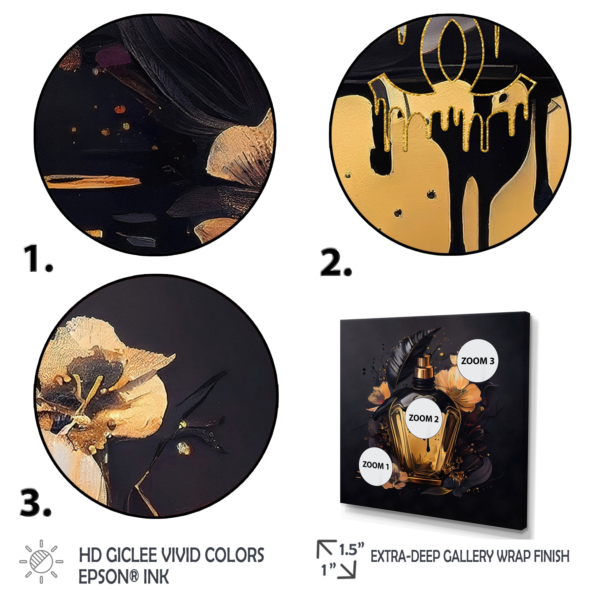 Chic Black And Gold Perfume Bottle IX