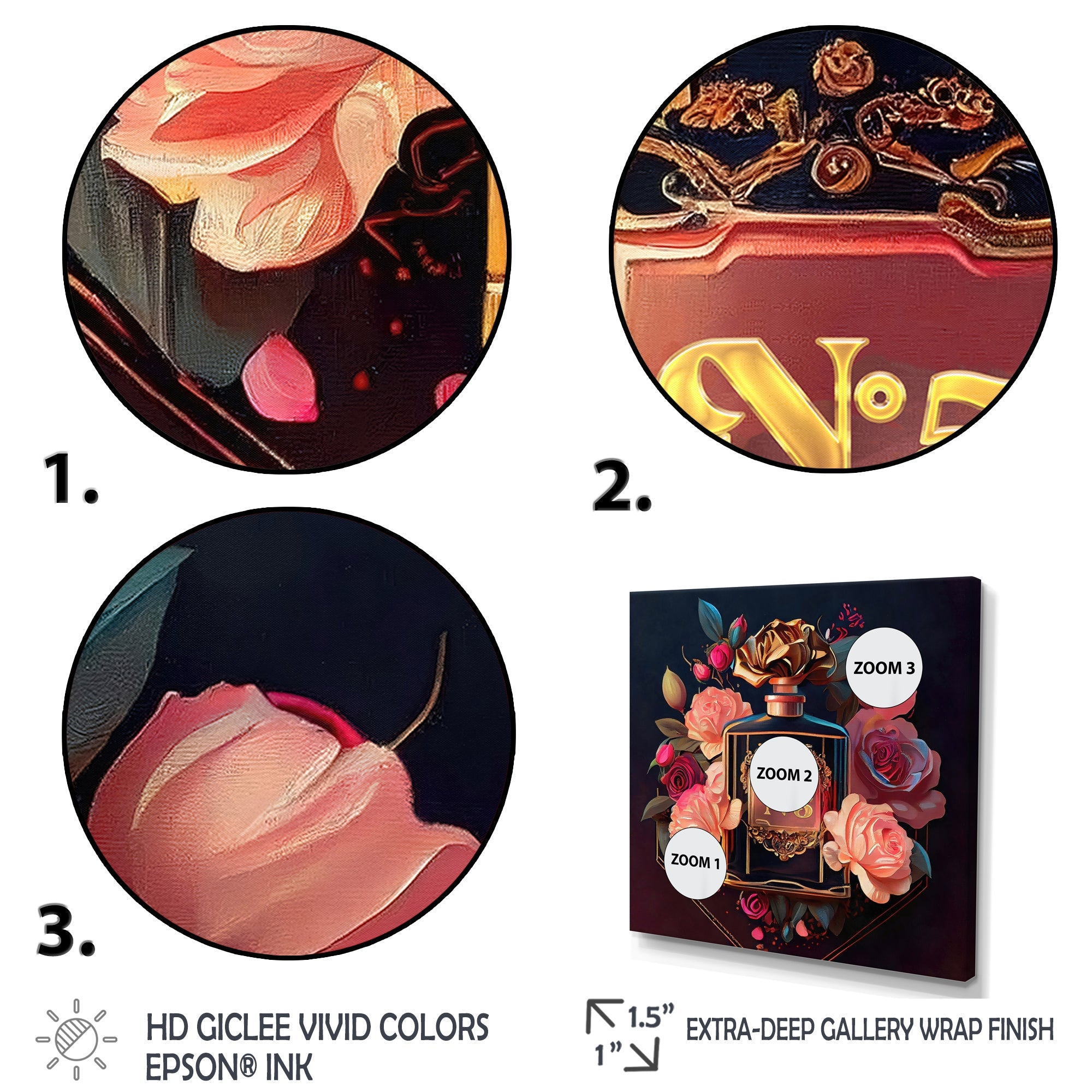 Chic Perfume Bottle With Pink Roses II