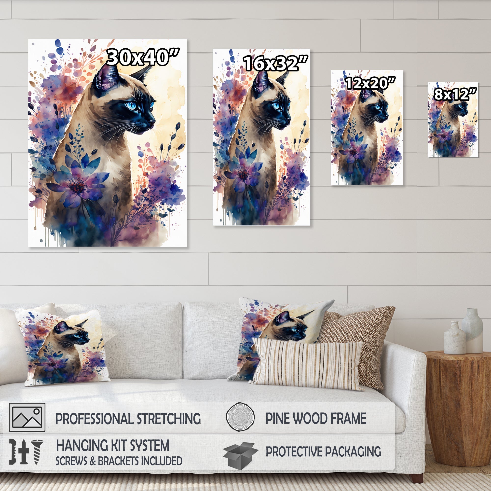 Cute Siamese Floral Art I