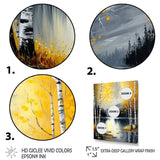 Monochrome Golden Birch Trees By The Lake I