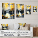 Monochrome Golden Birch Trees By The Lake I