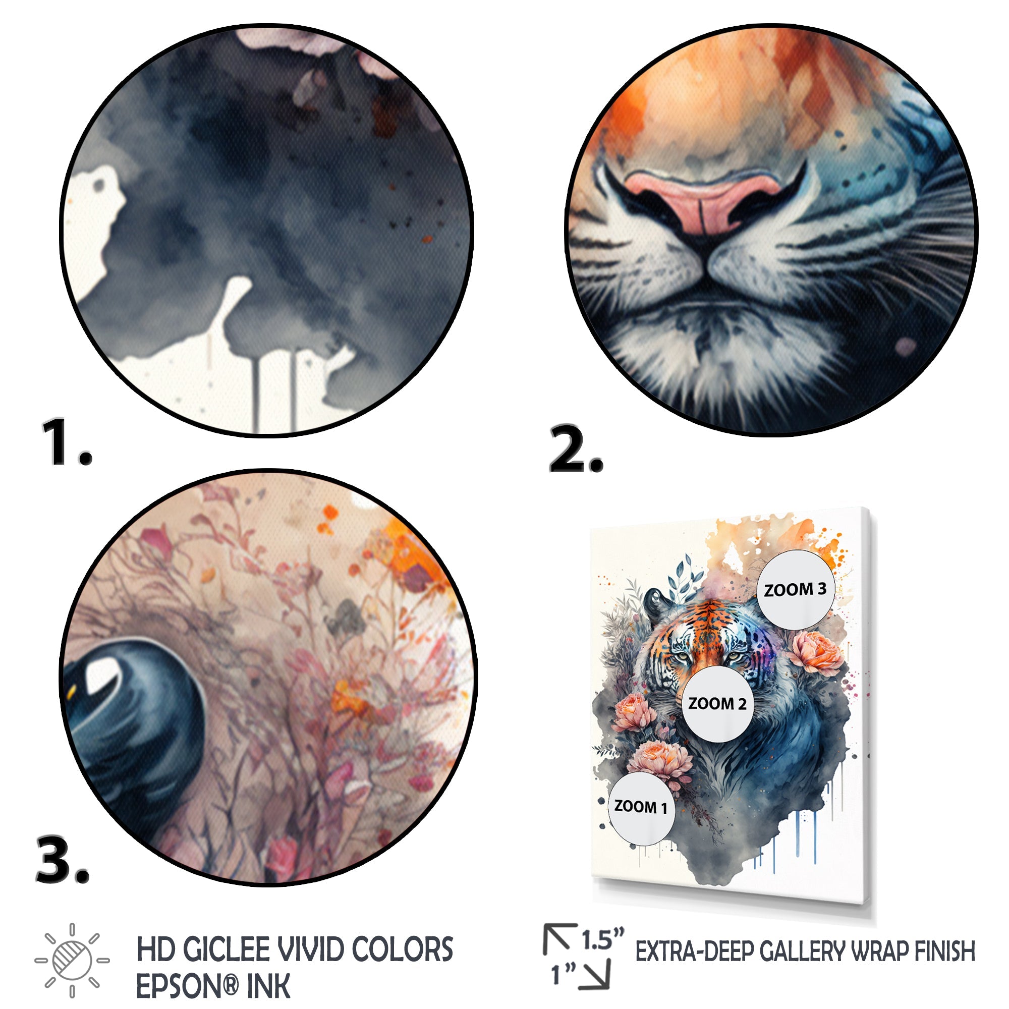 Cute Tiger Floral Art III