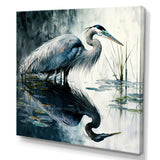 Cute Heron In A Lake Floral Art IV