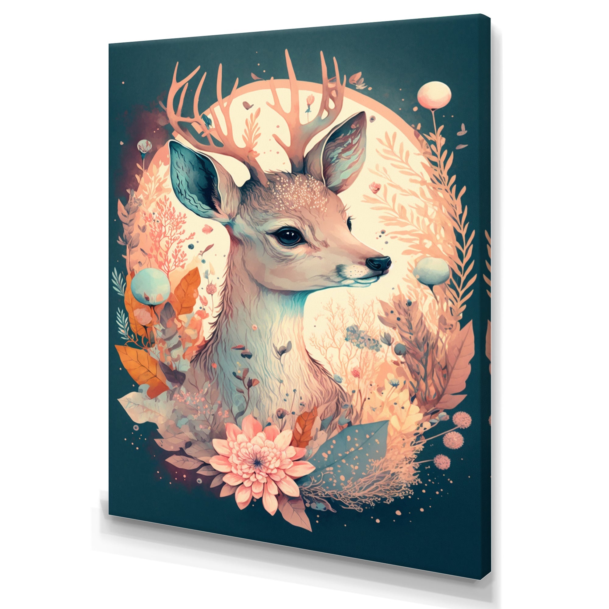 Cute Deer Floral Art IV