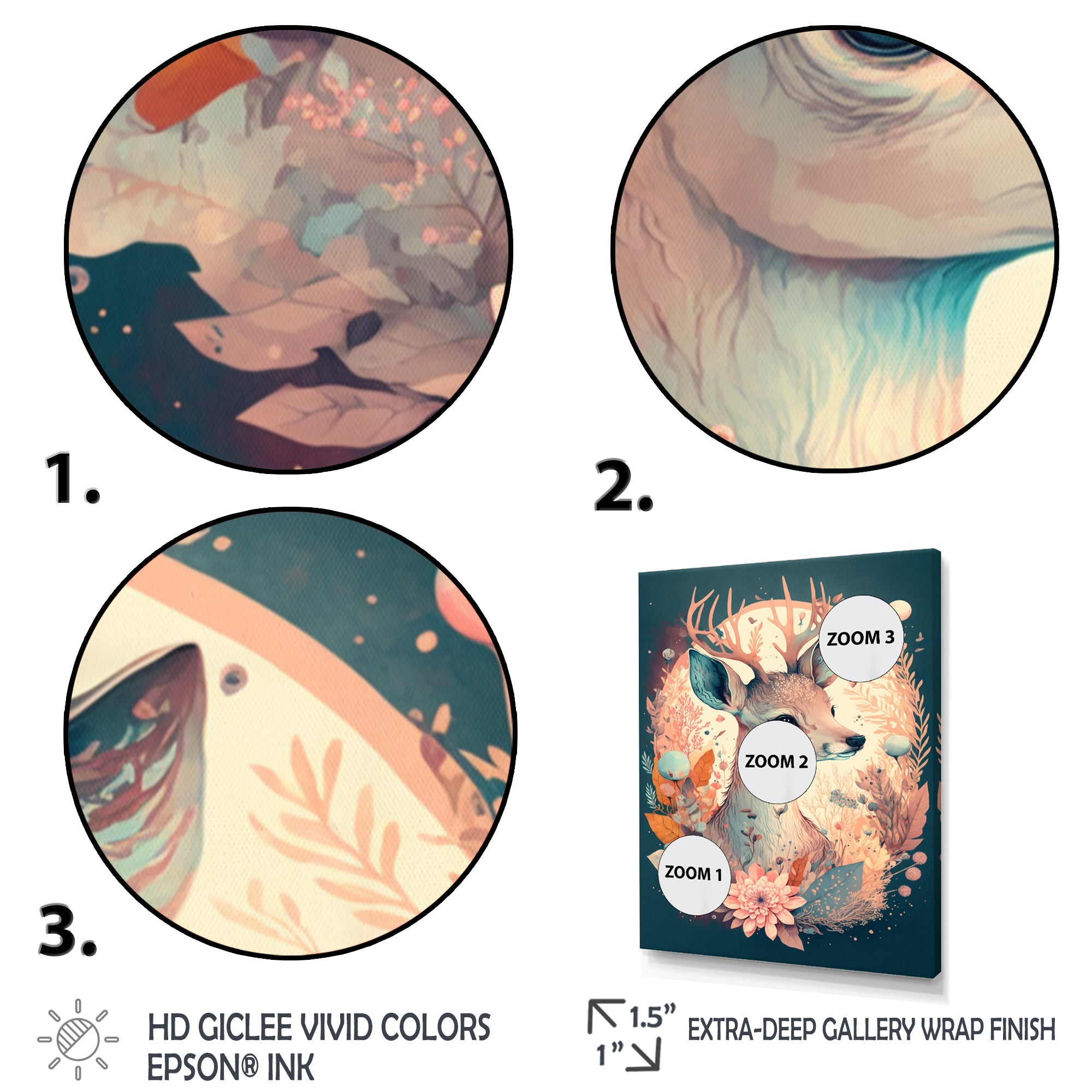 Cute Deer Floral Art IV