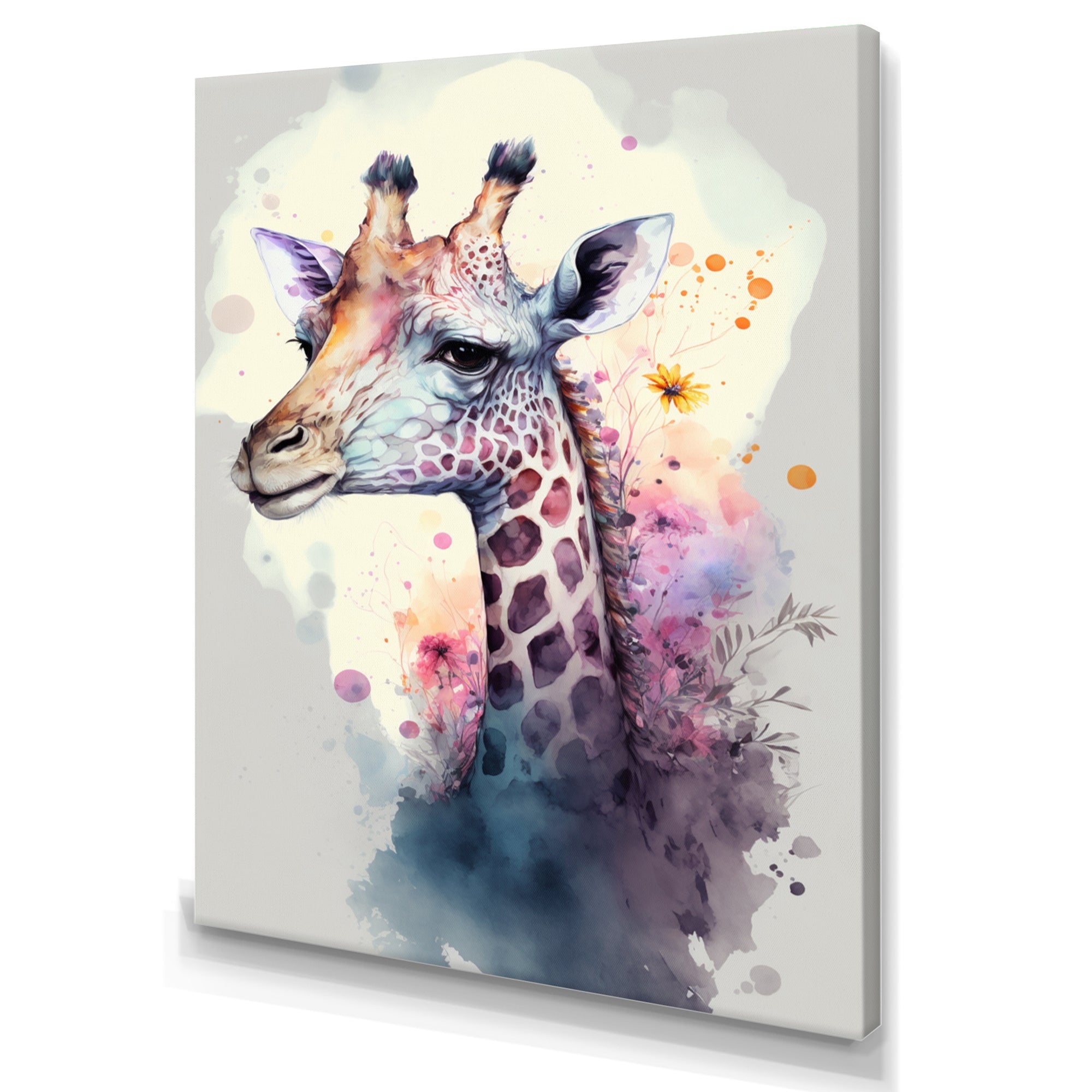 Cute Giraffe Floral Art III