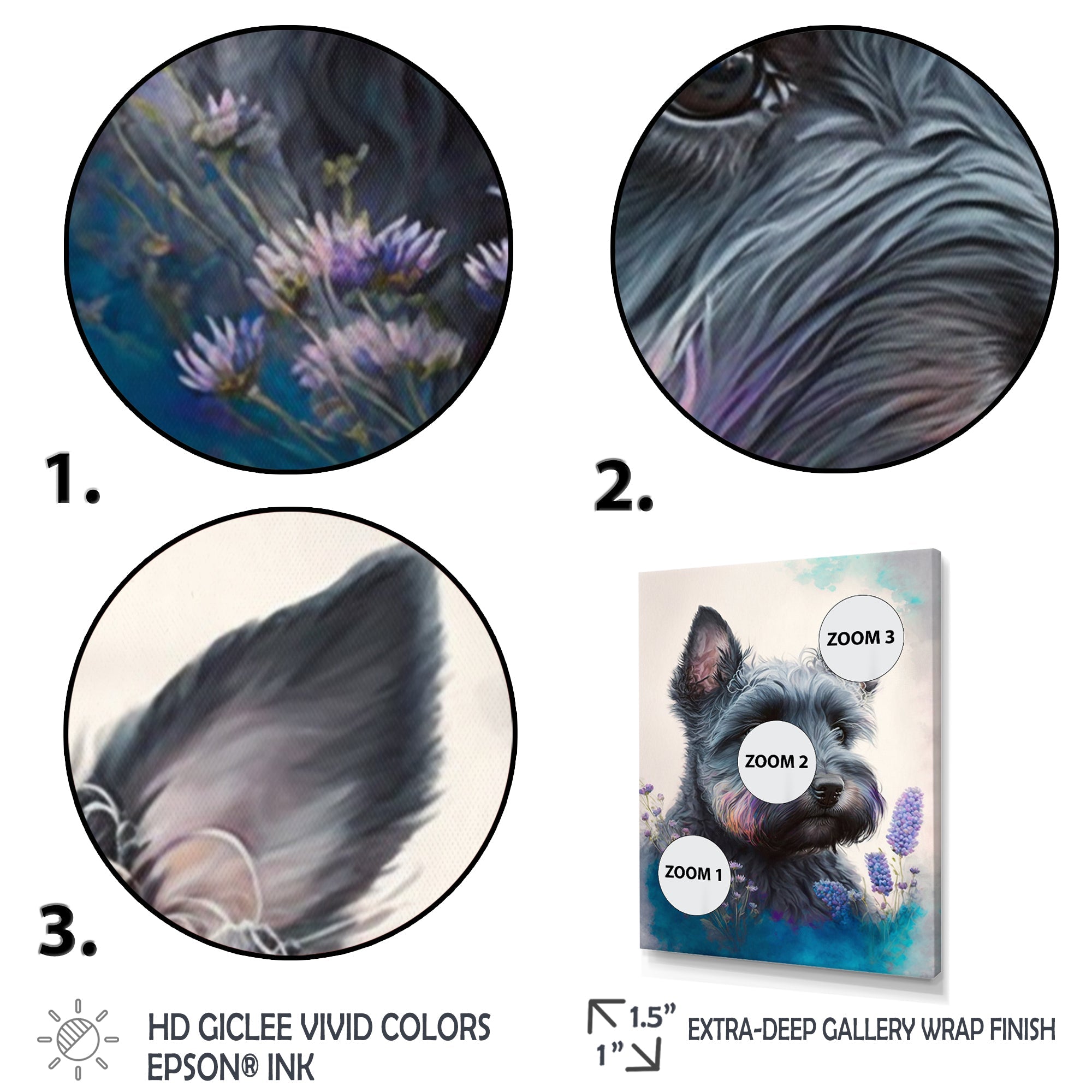 Cute Schnauzer Floral Art