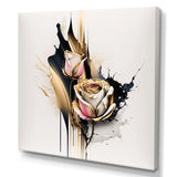 Roses Flow Flower On Golden Beige Paint VI