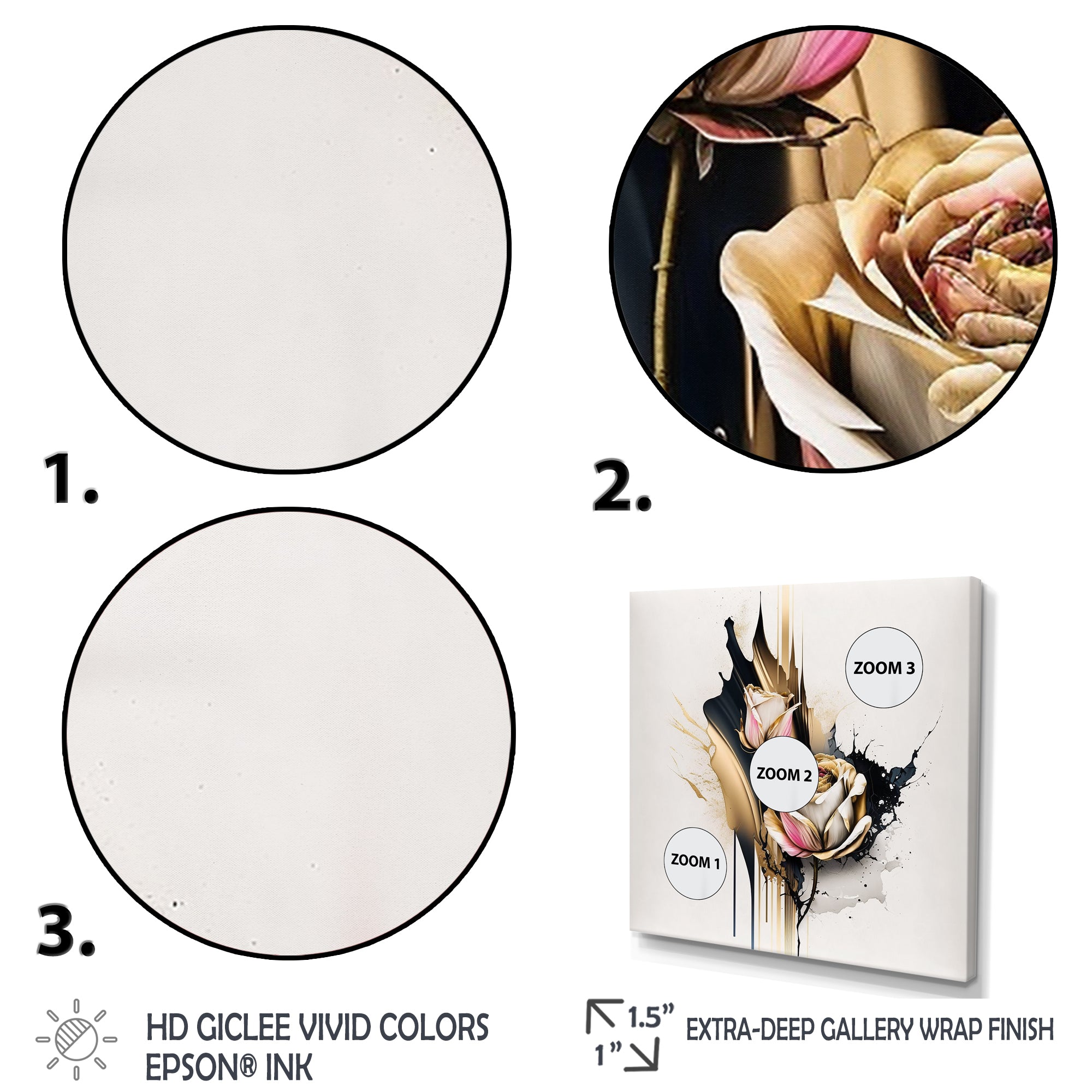 Roses Flow Flower On Golden Beige Paint VI