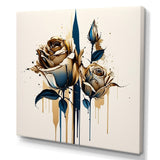 Roses Flow Flower On Golden Beige Paint VIII