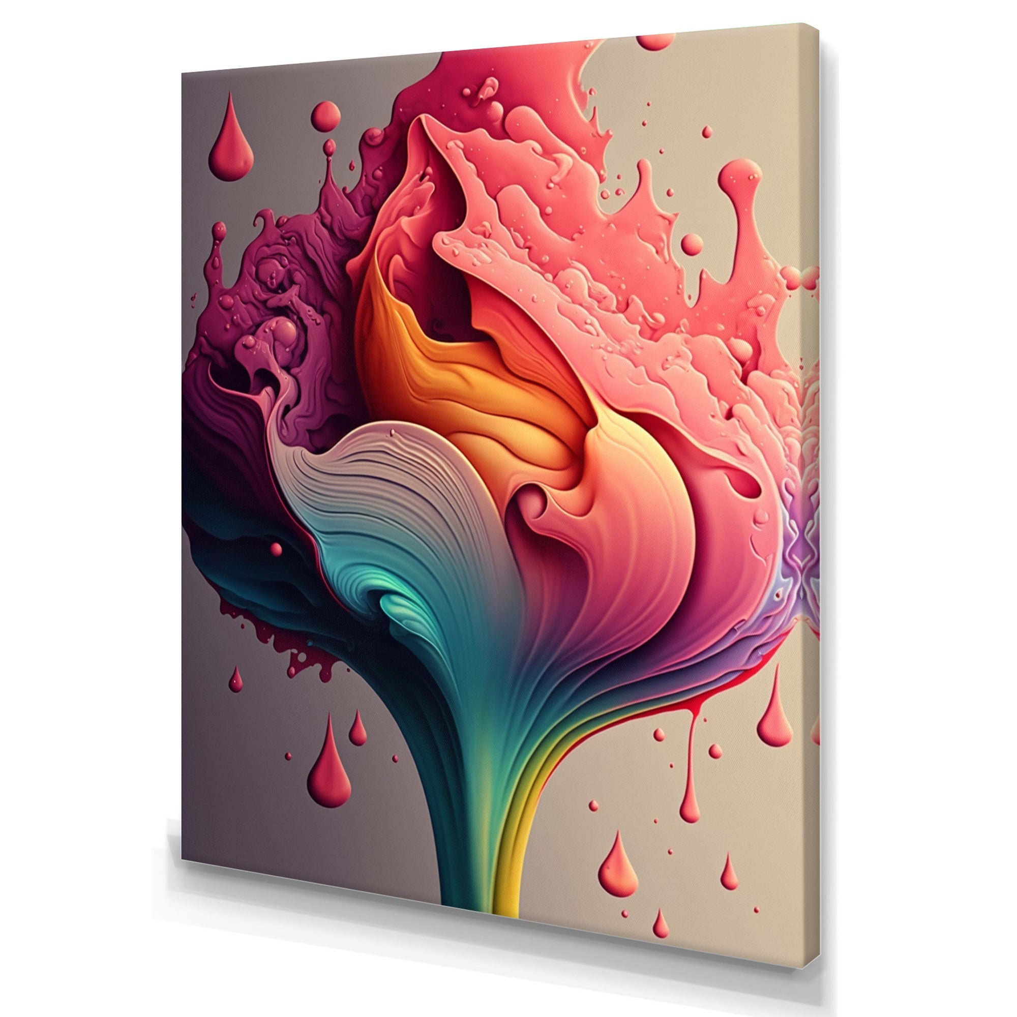Multicolor Liquid Ink Tulip Flowers I