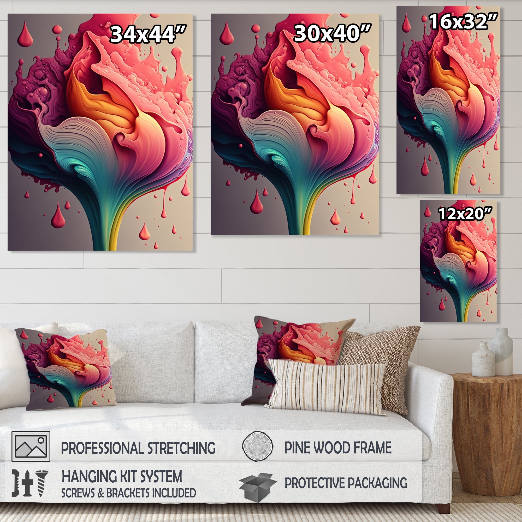 Multicolor Liquid Ink Tulip Flowers I