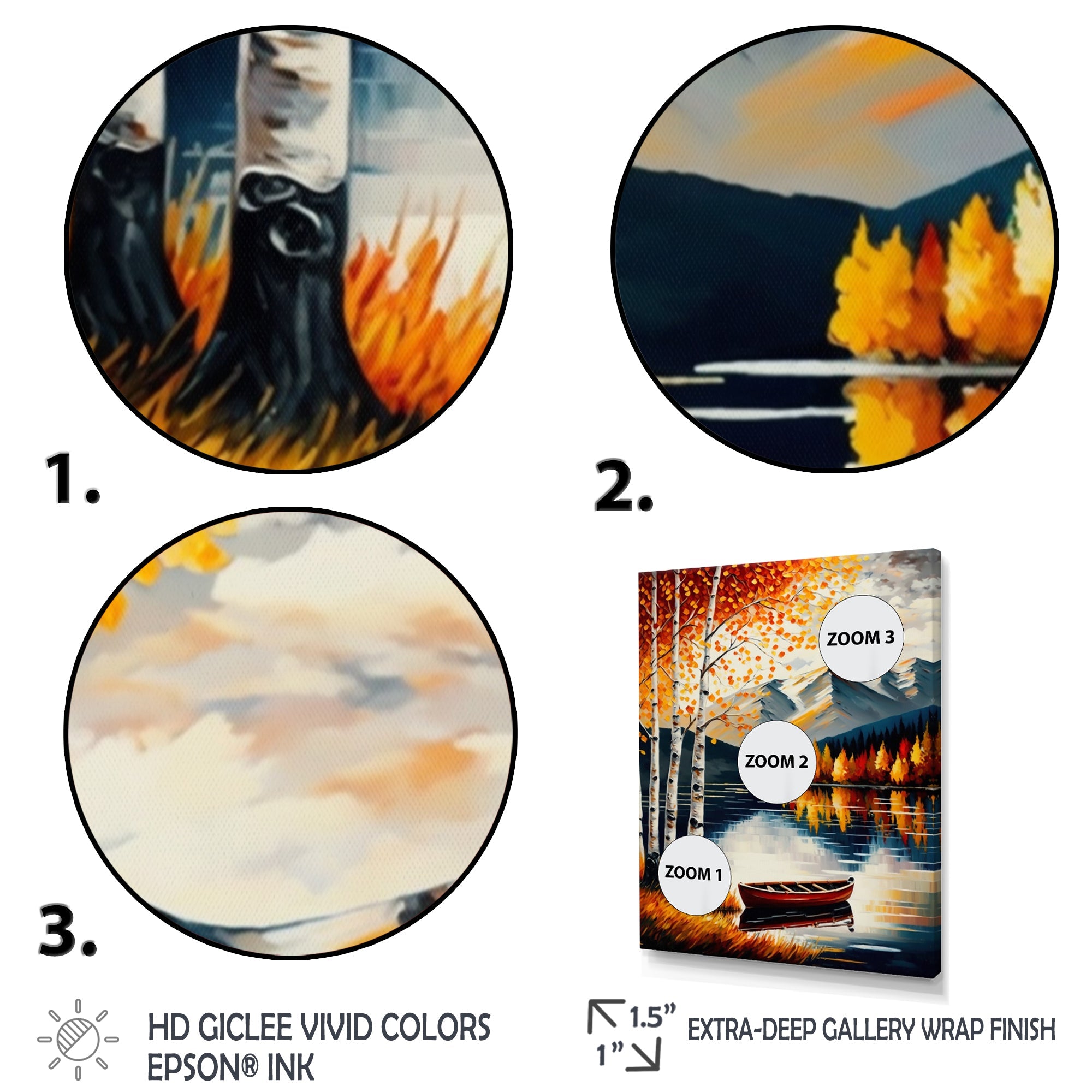 Red And Orange Birch Trees By The Lake VII