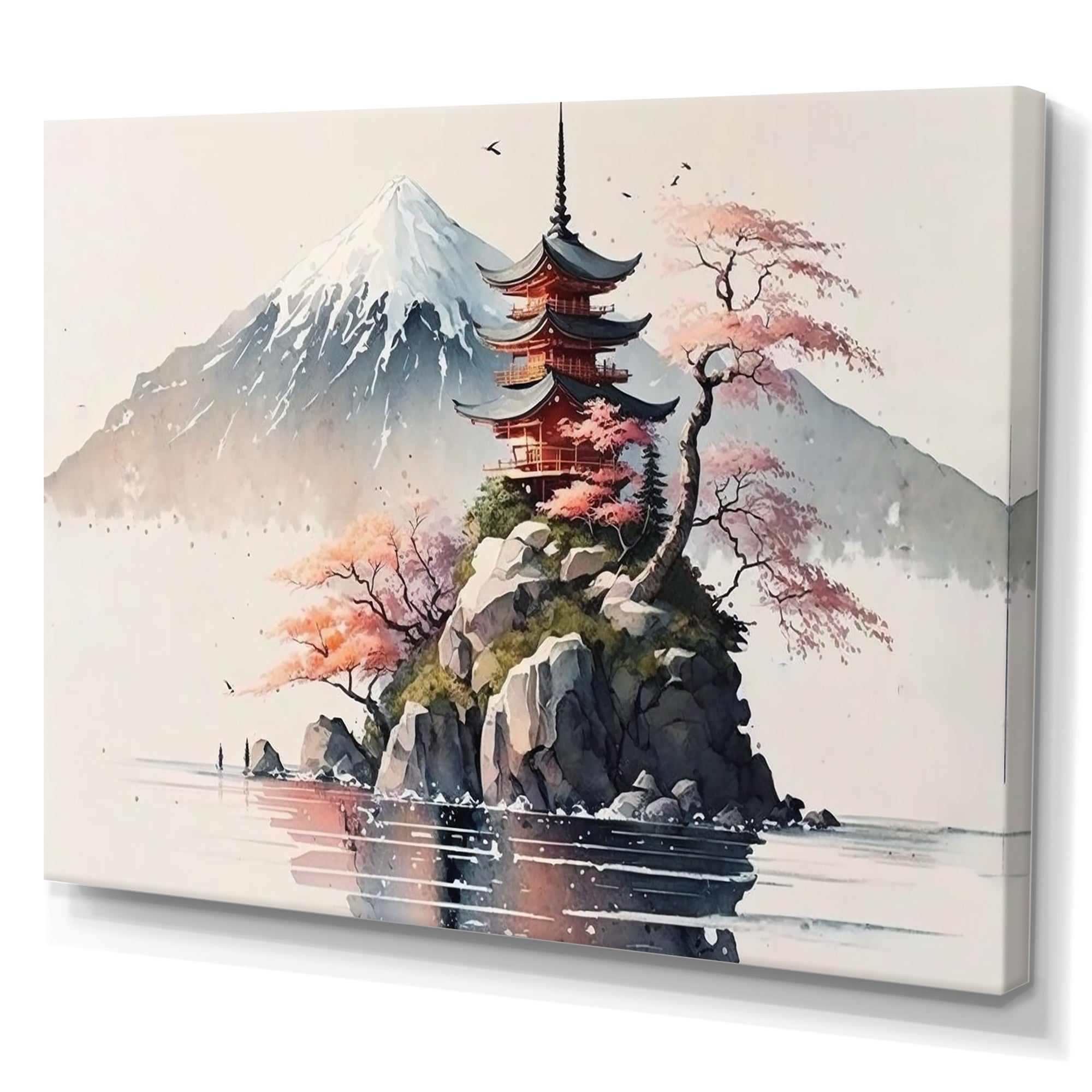 Japanese Landscape In Watercolor I