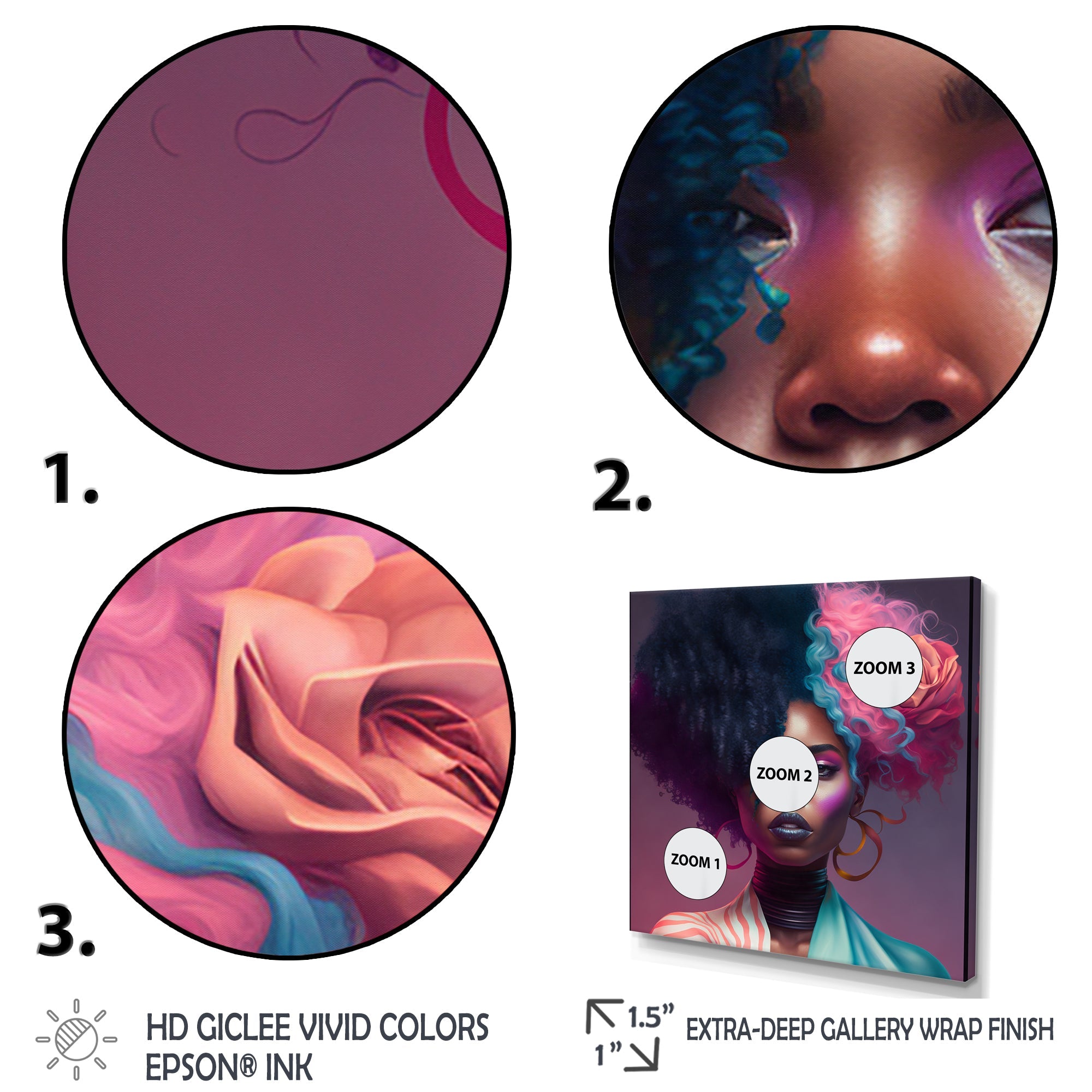 Pink And Blue African American Woman I
