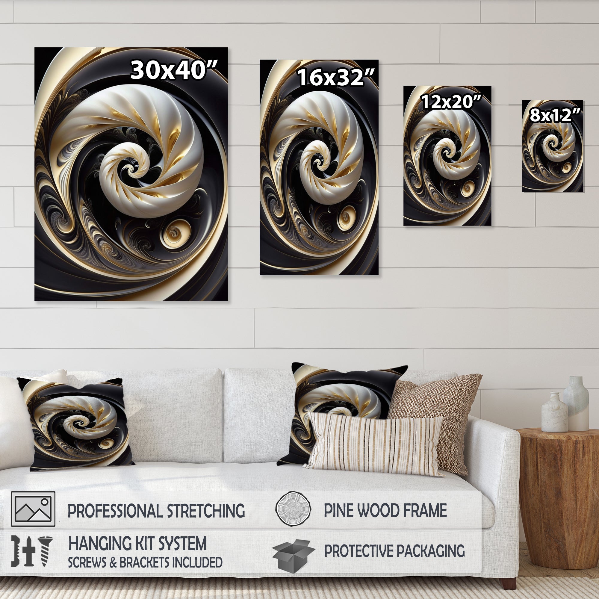 Gold Black And White Stained Glass V