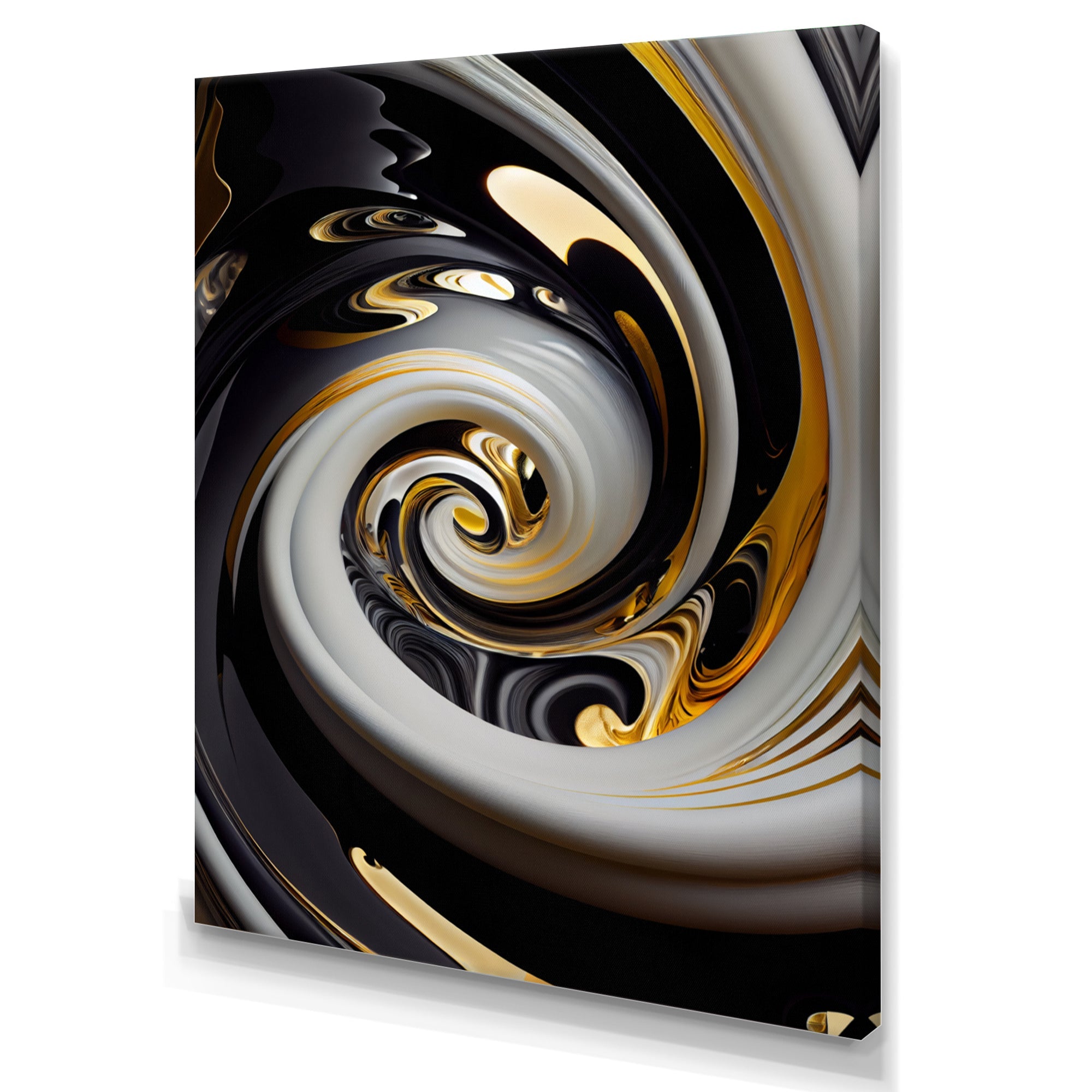 Gold And Black Stained Glass Spiral III