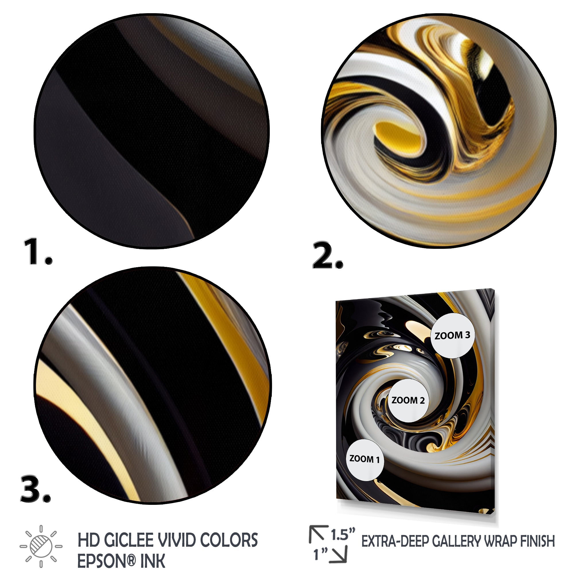 Gold And Black Stained Glass Spiral III