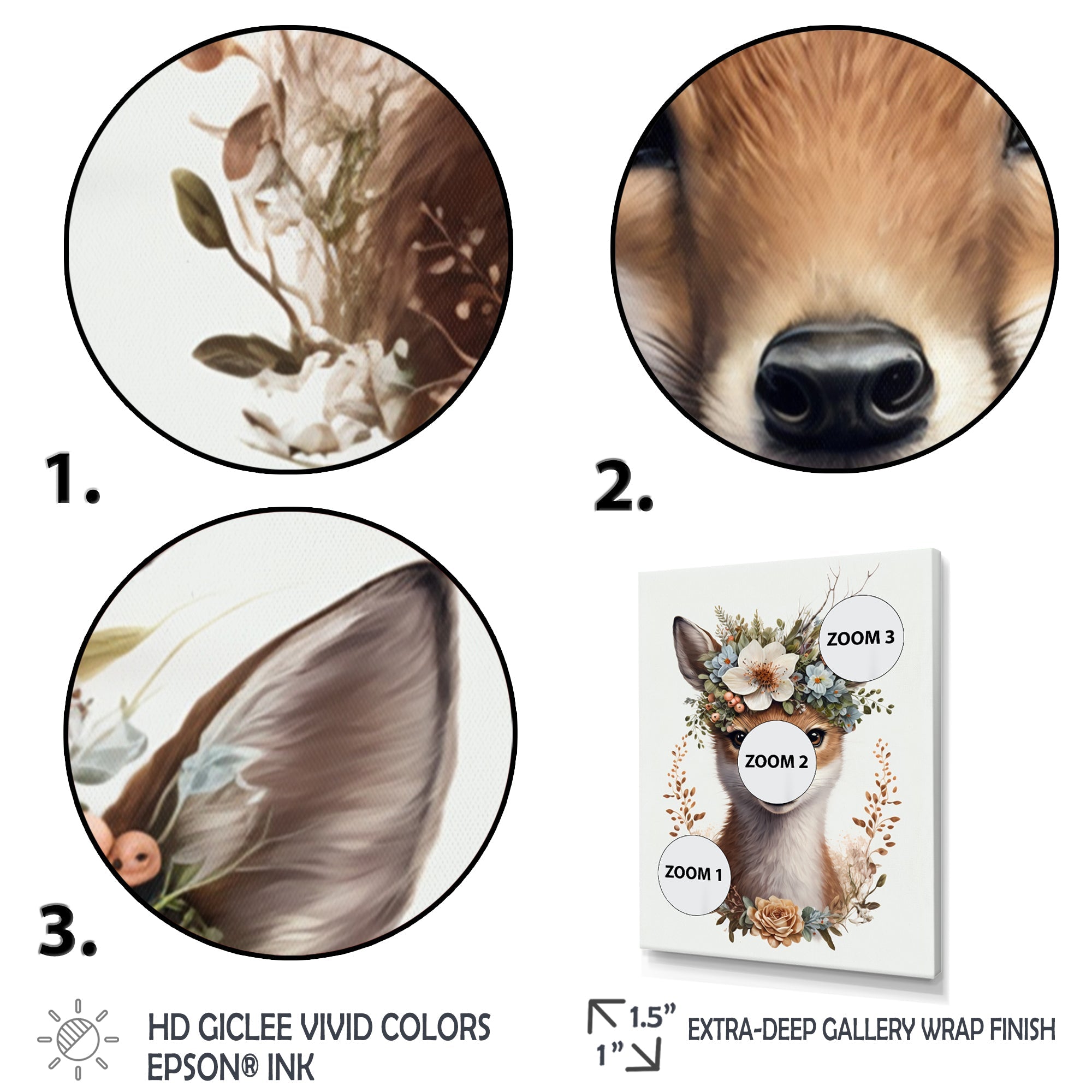 Cute Baby Fox With Floral Crown II