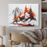 Monochrome Orange Cottage In Winter II