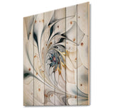 White Stained Glass Floral Art - Floral Print on Natural Pine Wood - 15x20