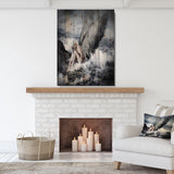 Angel Resting By Crashing Waves - Abstract Print on Natural Pine Wood - 15x20
