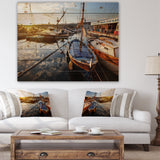 Yachts at Sea Port of Marseille - Boat Print on Natural Pine Wood - 20x15