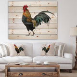 chicken rooster -  Farmhouse Animals of Painting Print on Natural Pine Wood - 20x15