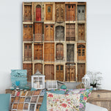 Designart 'Art Nouveau Doors' Vintage Print on Natural Pine Wood - 15x20