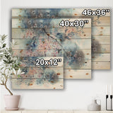 White Sakura Flower Blossom On Pastel Blue Background - Farmhouse Print on Natural Pine Wood