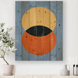 Minimal Geometric Compostions Of Elementary Forms IX - Modern Print on Natural Pine Wood