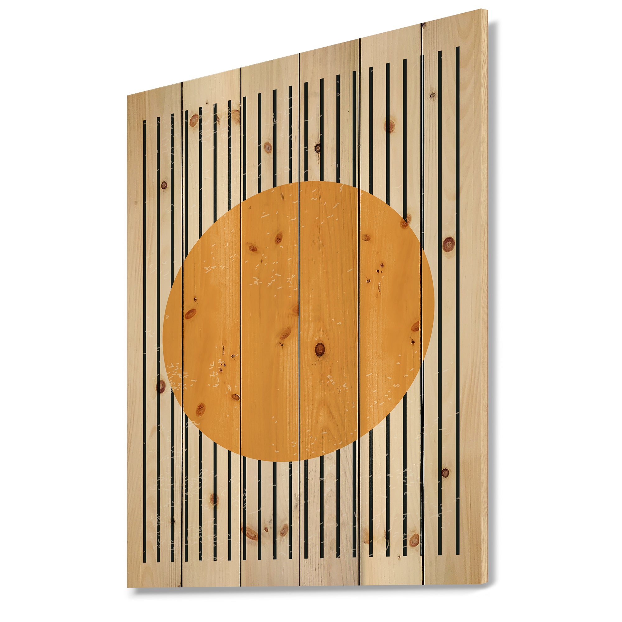 Minimal Geometric Compostions Of Elementary Forms XI - Modern Print on Natural Pine Wood