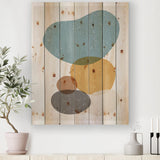 Minimal Elementary Organic And Geometric Compostions XVII - Modern Print on Natural Pine Wood
