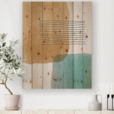 Minimal Elementary Organic And Geometric Compostions XXXXV - Modern Print on Natural Pine Wood