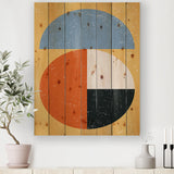 Minimal Geometric Compostions Of Elementary Forms XXVIII - Modern Print on Natural Pine Wood