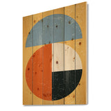 Minimal Geometric Compostions Of Elementary Forms XXVIII - Modern Print on Natural Pine Wood