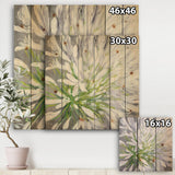Flower Cleome Splash II - Traditional Floral Print on Natural Pine Wood - 16x16