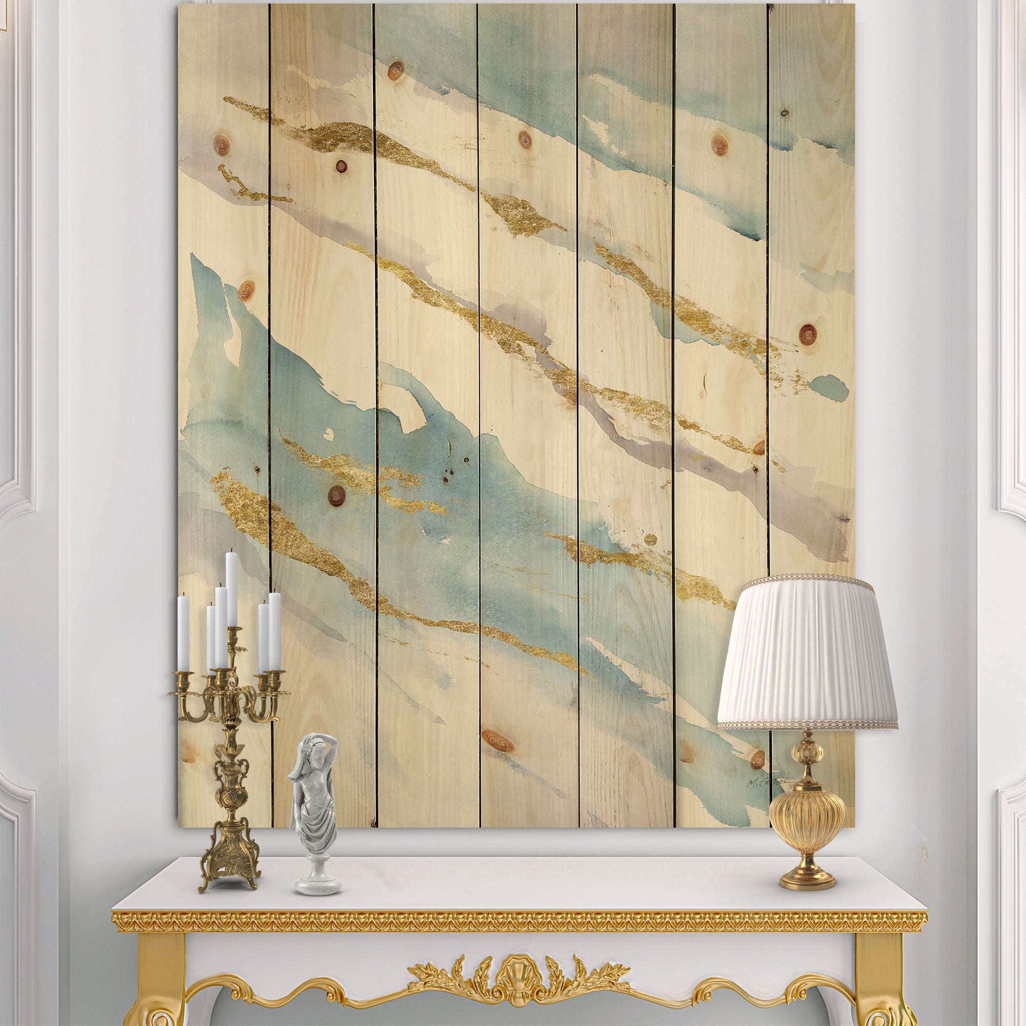 Abstract Drift v2 - Posh & Lux Print on Natural Pine Wood