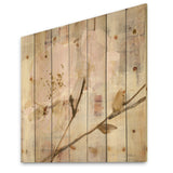 Elegance I Pink - Shabby Chic Print on Natural Pine Wood - 16x16